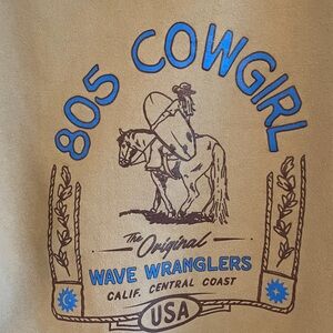 Wave Wranglers 805 Cowgirl Graphic Hoodie - Tan